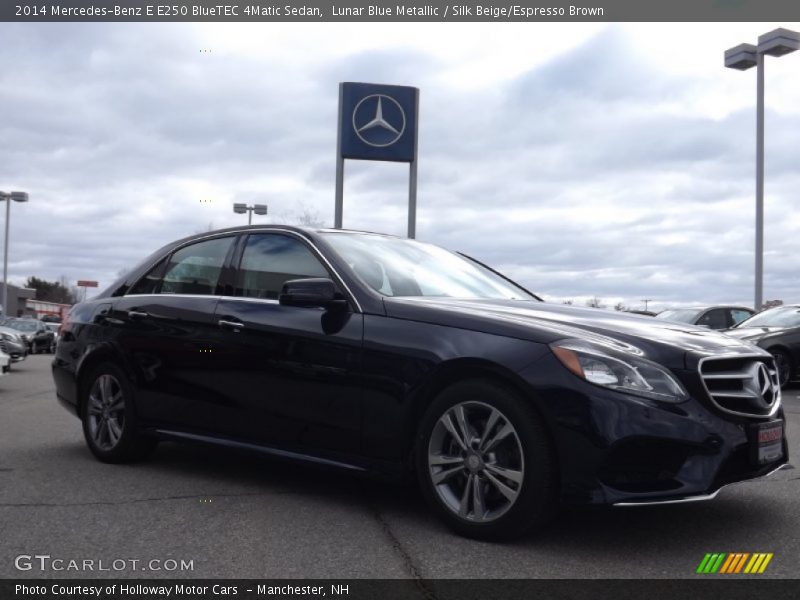 Lunar Blue Metallic / Silk Beige/Espresso Brown 2014 Mercedes-Benz E E250 BlueTEC 4Matic Sedan