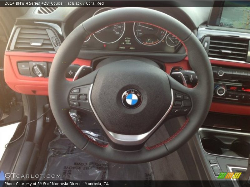 Jet Black / Coral Red 2014 BMW 4 Series 428i Coupe