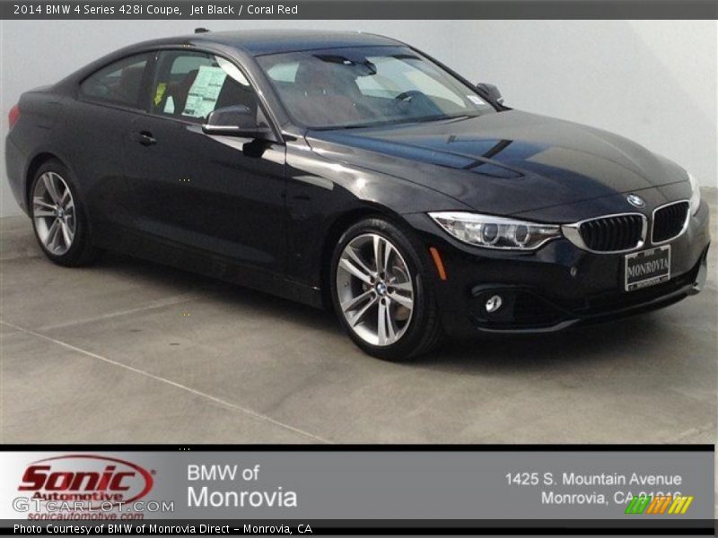 Jet Black / Coral Red 2014 BMW 4 Series 428i Coupe