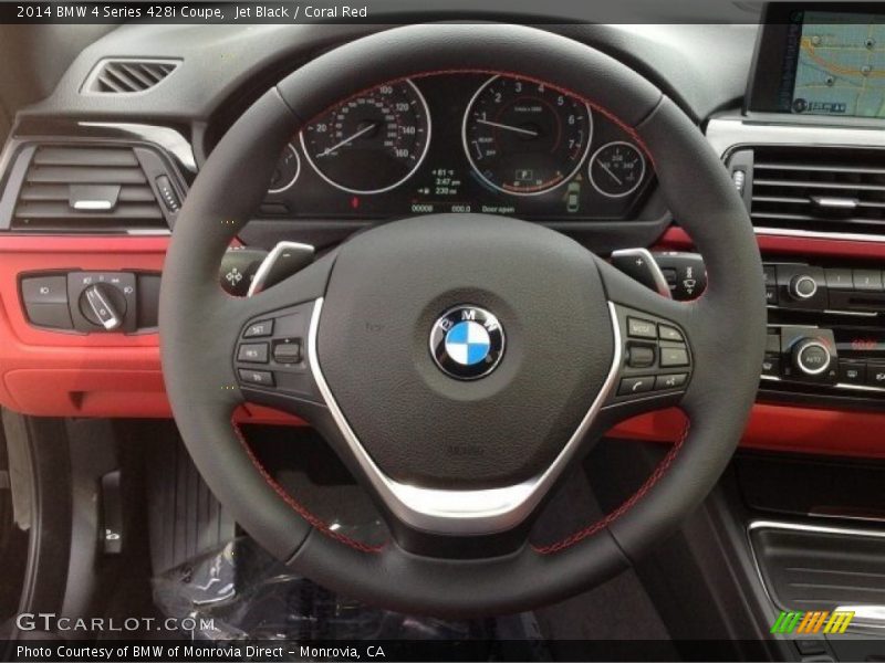 Jet Black / Coral Red 2014 BMW 4 Series 428i Coupe