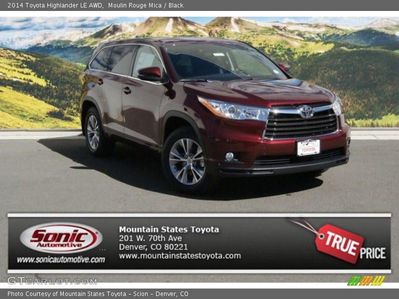 Moulin Rouge Mica / Black 2014 Toyota Highlander LE AWD