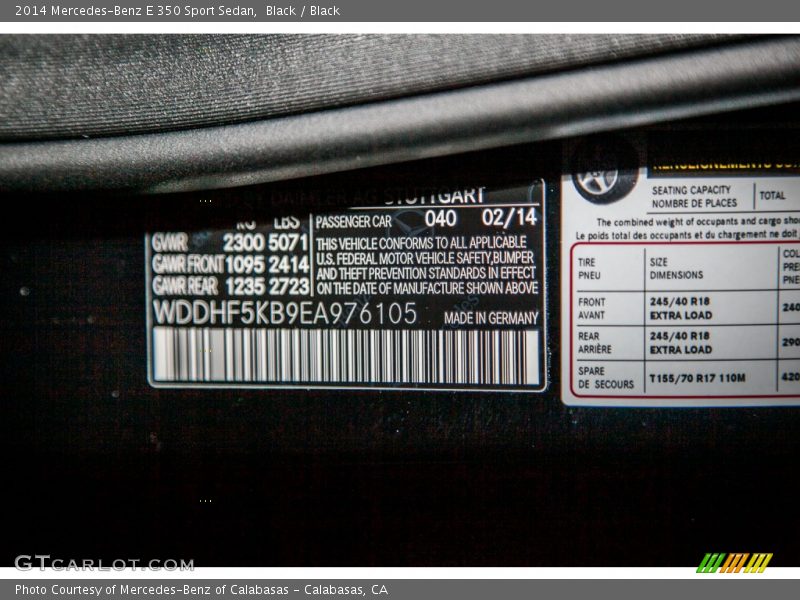 Black / Black 2014 Mercedes-Benz E 350 Sport Sedan