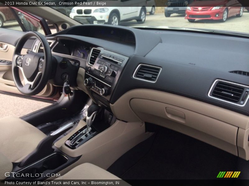 Crimson Red Pearl / Beige 2013 Honda Civic EX Sedan