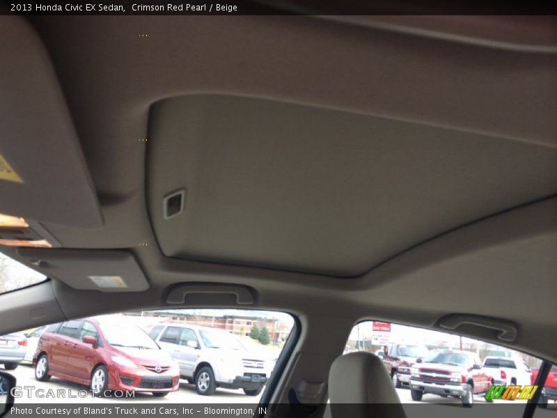 Crimson Red Pearl / Beige 2013 Honda Civic EX Sedan