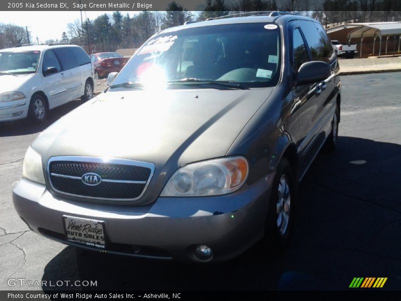 Sage Green Metallic / Beige 2005 Kia Sedona EX