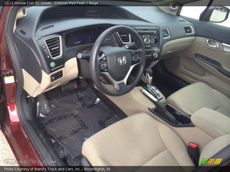 Crimson Red Pearl / Beige 2013 Honda Civic EX Sedan