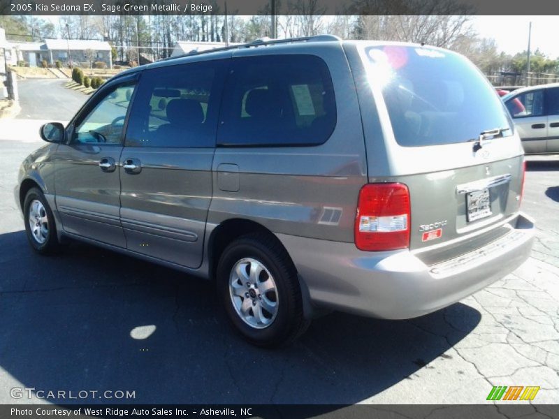 Sage Green Metallic / Beige 2005 Kia Sedona EX