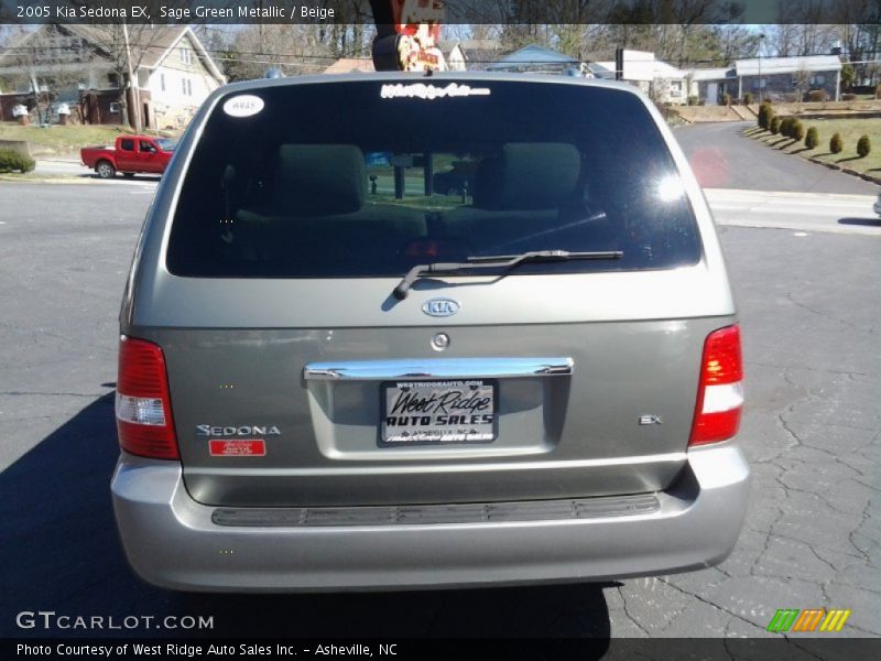 Sage Green Metallic / Beige 2005 Kia Sedona EX