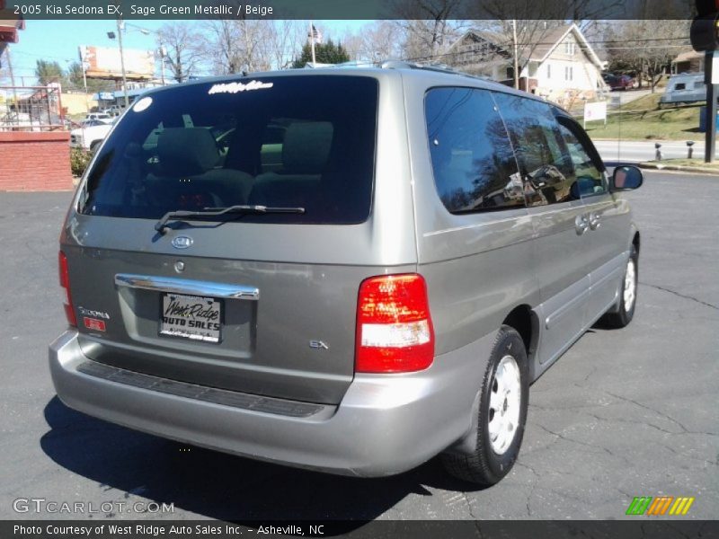 Sage Green Metallic / Beige 2005 Kia Sedona EX