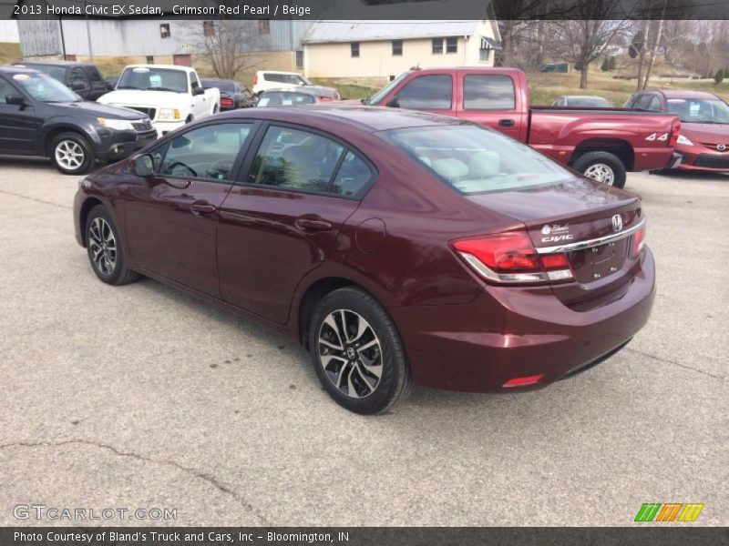 Crimson Red Pearl / Beige 2013 Honda Civic EX Sedan