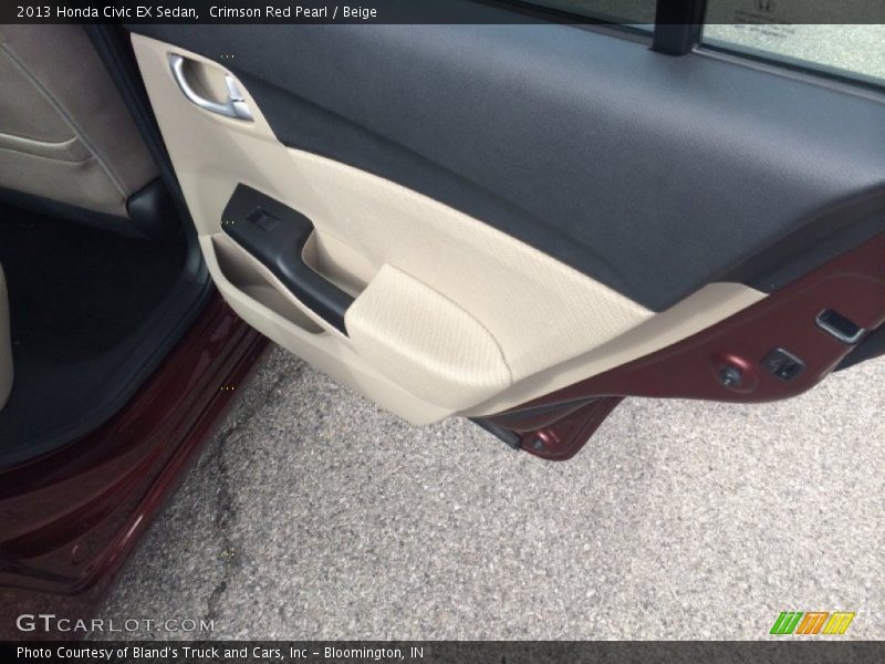 Crimson Red Pearl / Beige 2013 Honda Civic EX Sedan