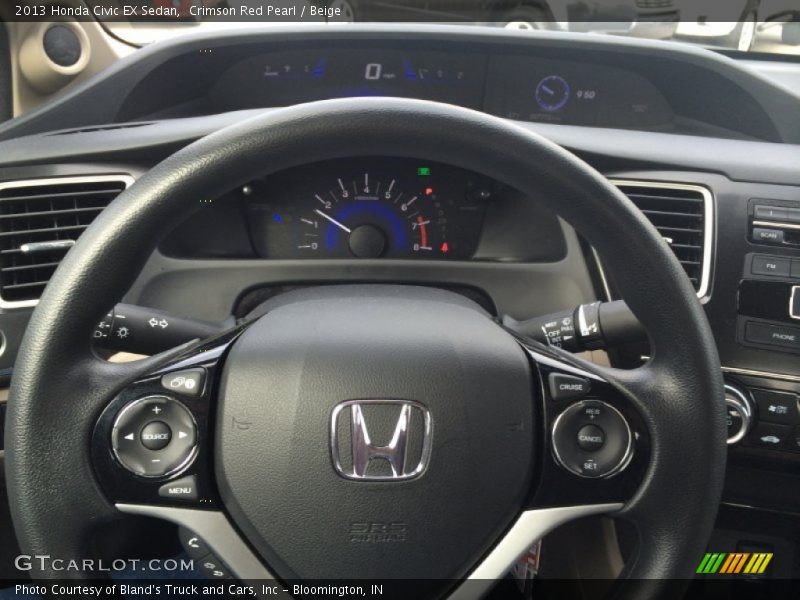 Crimson Red Pearl / Beige 2013 Honda Civic EX Sedan