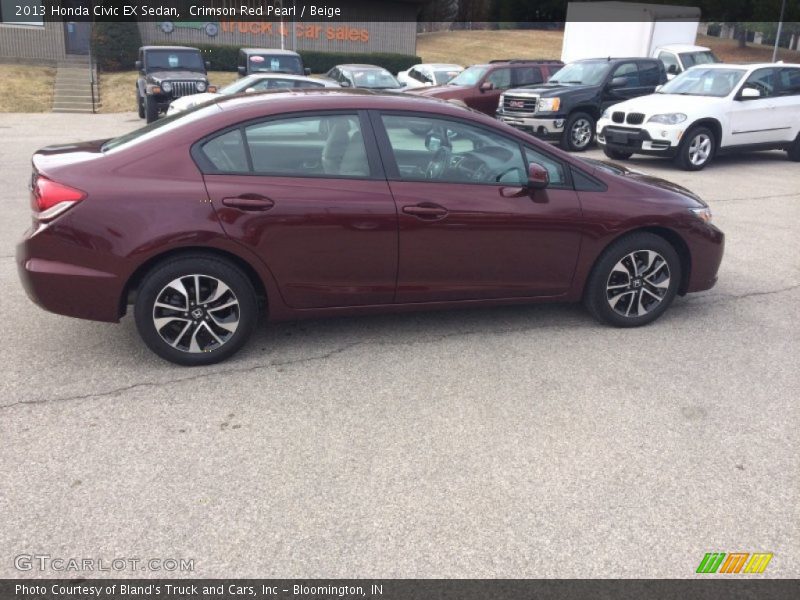 Crimson Red Pearl / Beige 2013 Honda Civic EX Sedan