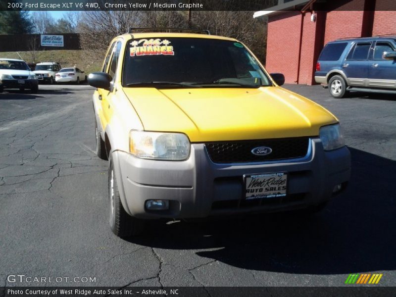 Chrome Yellow / Medium Graphite 2002 Ford Escape XLT V6 4WD