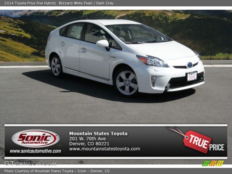 Blizzard White Pearl / Dark Gray 2014 Toyota Prius Five Hybrid