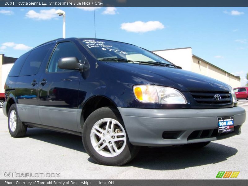 Stratosphere Blue Mica / Gray 2001 Toyota Sienna LE