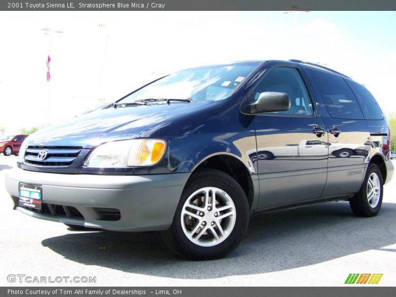 Stratosphere Blue Mica / Gray 2001 Toyota Sienna LE
