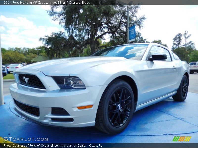 Ingot Silver / Charcoal Black 2014 Ford Mustang V6 Coupe