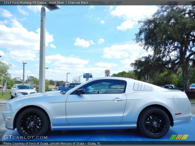 Ingot Silver / Charcoal Black 2014 Ford Mustang V6 Coupe