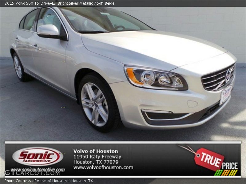 Bright Silver Metallic / Soft Beige 2015 Volvo S60 T5 Drive-E