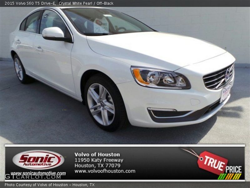 Crystal White Pearl / Off-Black 2015 Volvo S60 T5 Drive-E