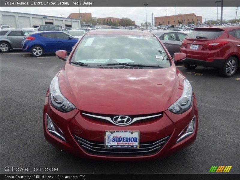 Red / Beige 2014 Hyundai Elantra Limited Sedan