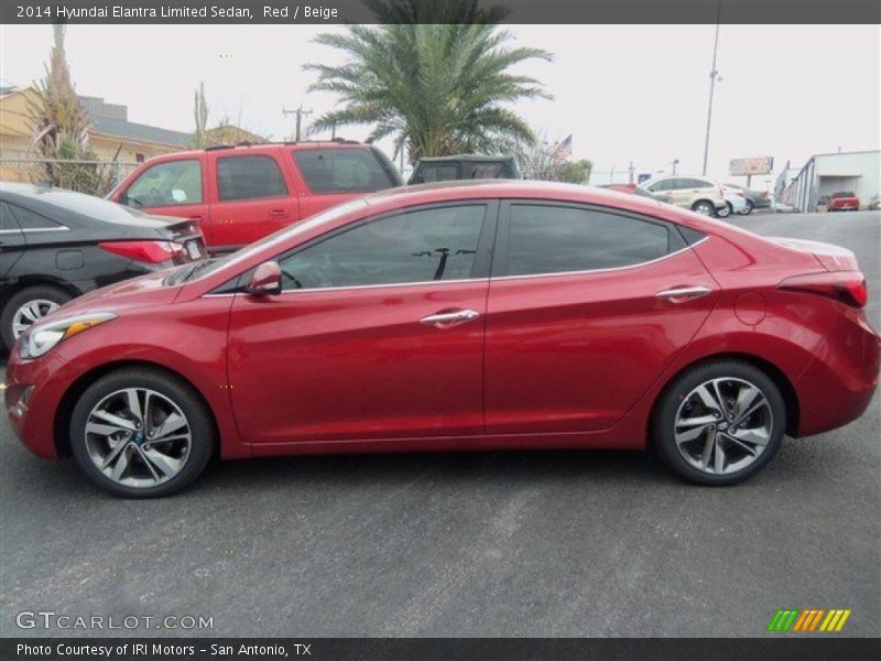 Red / Beige 2014 Hyundai Elantra Limited Sedan
