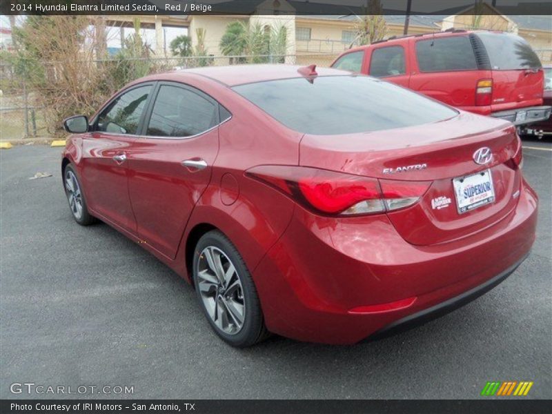 Red / Beige 2014 Hyundai Elantra Limited Sedan