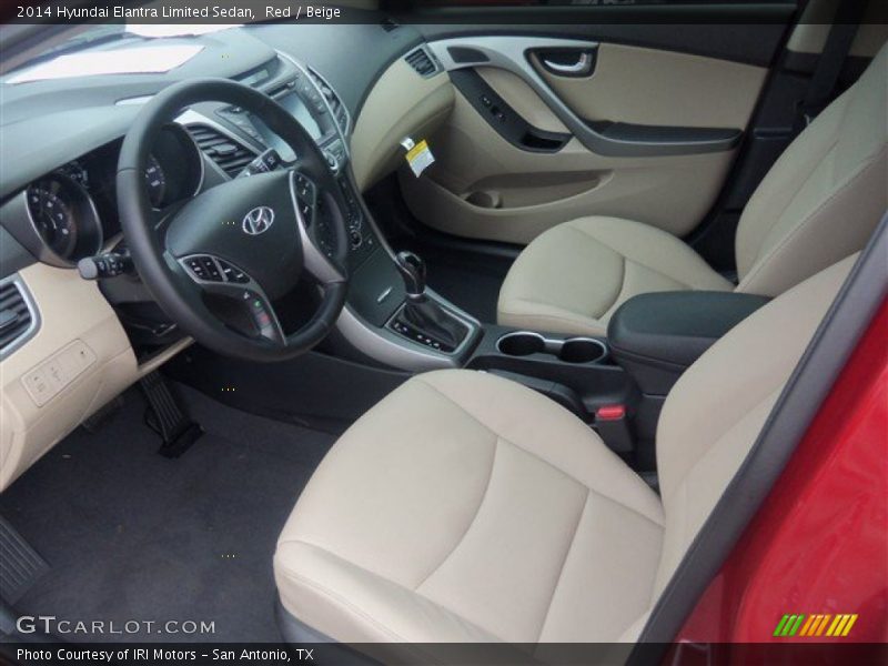 Red / Beige 2014 Hyundai Elantra Limited Sedan