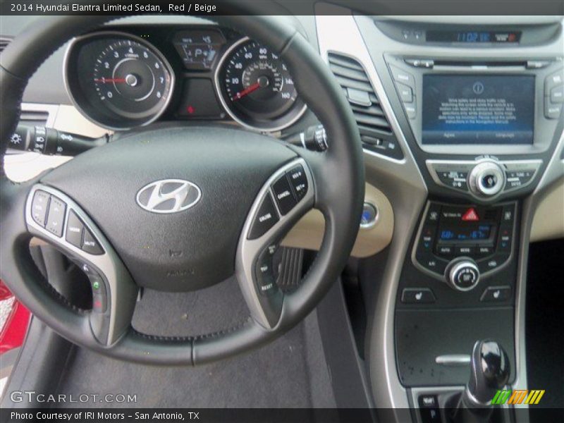 Red / Beige 2014 Hyundai Elantra Limited Sedan