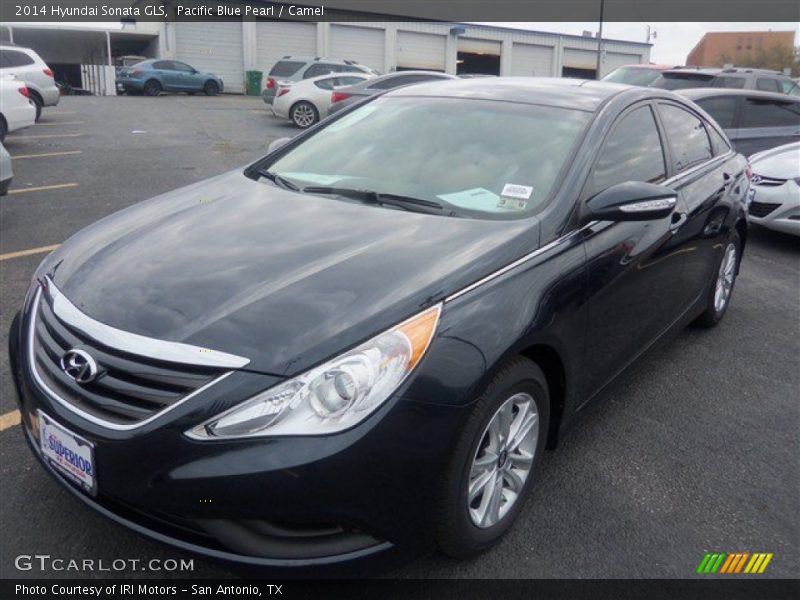 Pacific Blue Pearl / Camel 2014 Hyundai Sonata GLS