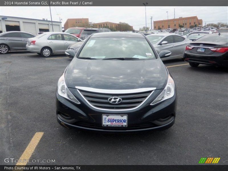 Pacific Blue Pearl / Camel 2014 Hyundai Sonata GLS