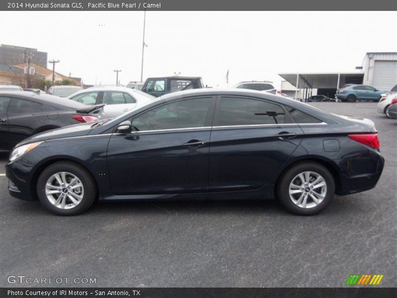 Pacific Blue Pearl / Camel 2014 Hyundai Sonata GLS