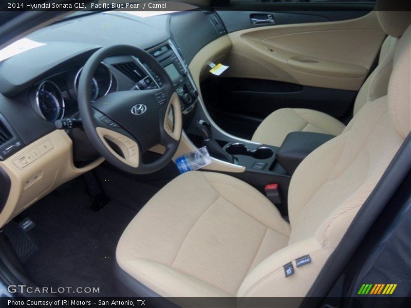 Pacific Blue Pearl / Camel 2014 Hyundai Sonata GLS