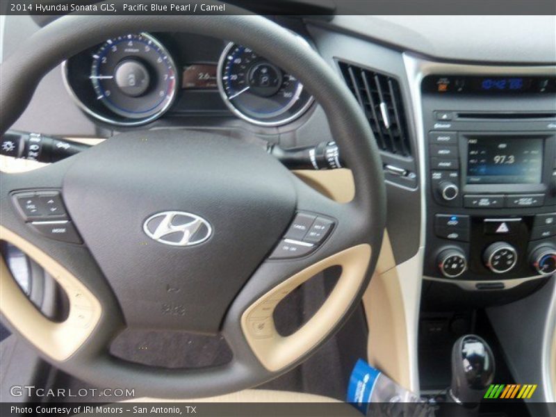Pacific Blue Pearl / Camel 2014 Hyundai Sonata GLS
