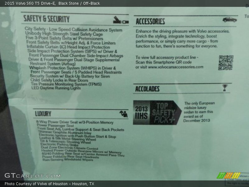 Black Stone / Off-Black 2015 Volvo S60 T5 Drive-E