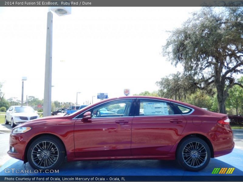 Ruby Red / Dune 2014 Ford Fusion SE EcoBoost