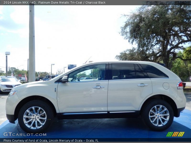 Platinum Dune Metallic Tri-Coat / Charcoal Black 2014 Lincoln MKX FWD