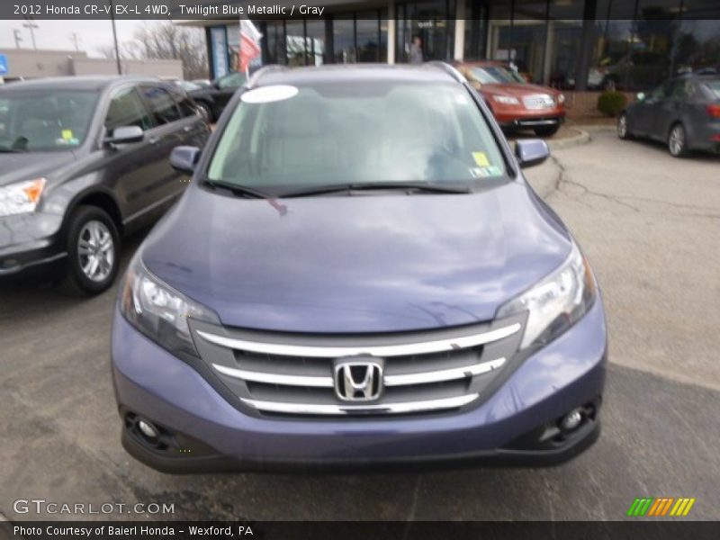 Twilight Blue Metallic / Gray 2012 Honda CR-V EX-L 4WD