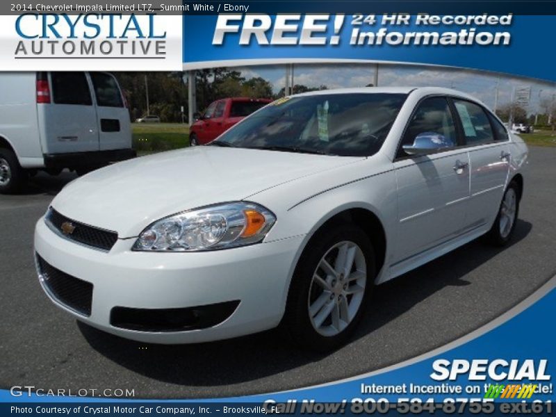 Summit White / Ebony 2014 Chevrolet Impala Limited LTZ