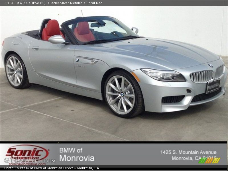 Glacier Silver Metallic / Coral Red 2014 BMW Z4 sDrive35i