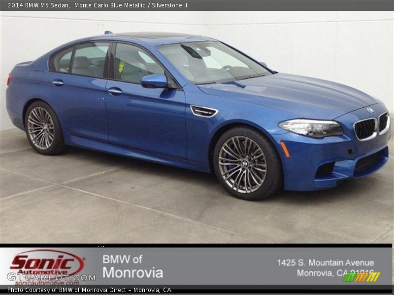 Monte Carlo Blue Metallic / Silverstone II 2014 BMW M5 Sedan