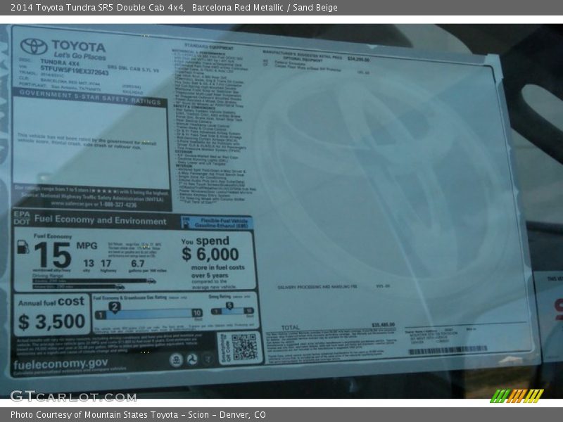 Barcelona Red Metallic / Sand Beige 2014 Toyota Tundra SR5 Double Cab 4x4