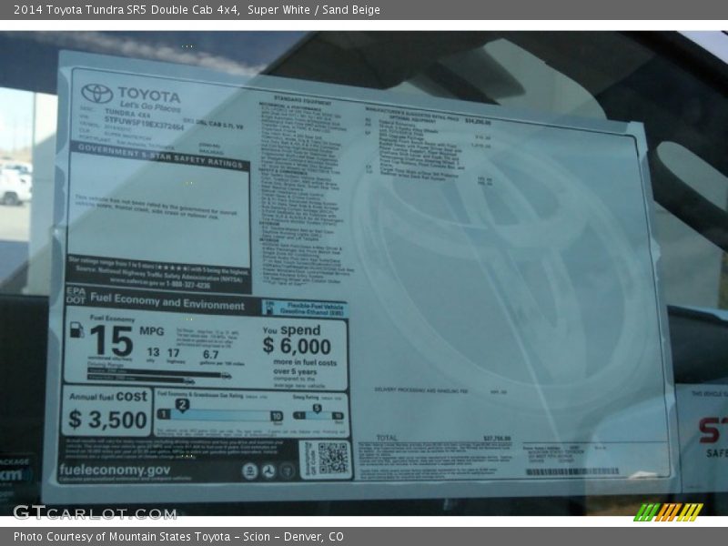 Super White / Sand Beige 2014 Toyota Tundra SR5 Double Cab 4x4