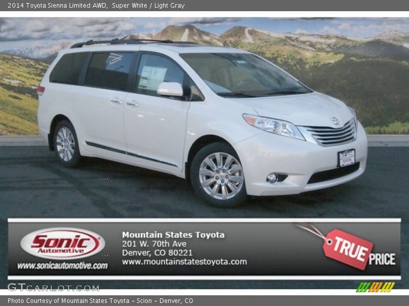 Super White / Light Gray 2014 Toyota Sienna Limited AWD