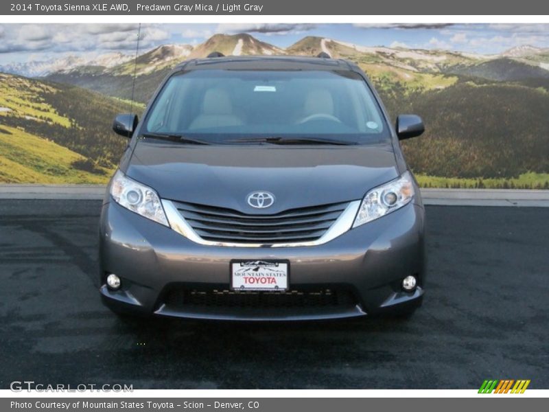 Predawn Gray Mica / Light Gray 2014 Toyota Sienna XLE AWD