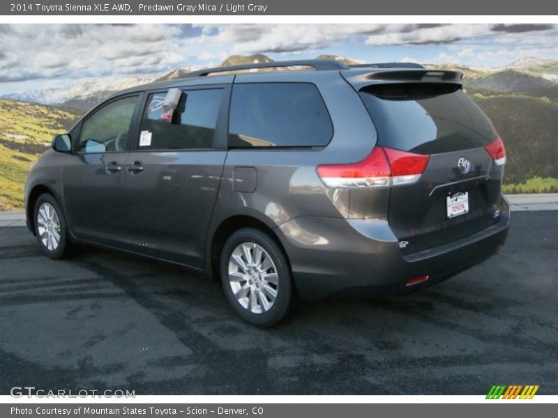 Predawn Gray Mica / Light Gray 2014 Toyota Sienna XLE AWD