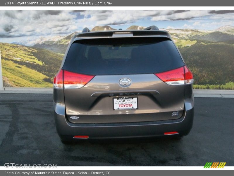 Predawn Gray Mica / Light Gray 2014 Toyota Sienna XLE AWD