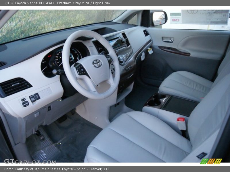 Predawn Gray Mica / Light Gray 2014 Toyota Sienna XLE AWD