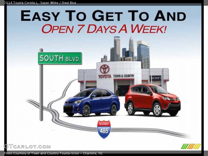 Super White / Steel Blue 2014 Toyota Corolla L